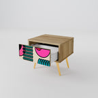 GEOMETRIC RHAPSODY Nightstand in Oak Effect