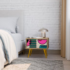 GEOMETRIC RHAPSODY Nightstand in Oak Effect