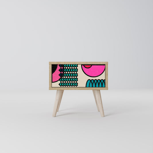 GEOMETRIC RHAPSODY Nattduksbord i ekeffekt