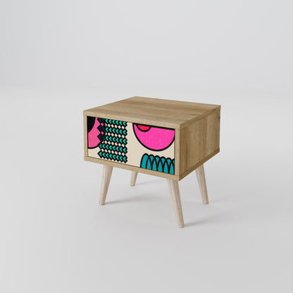 GEOMETRIC RHAPSODY Nightstand in Oak Effect