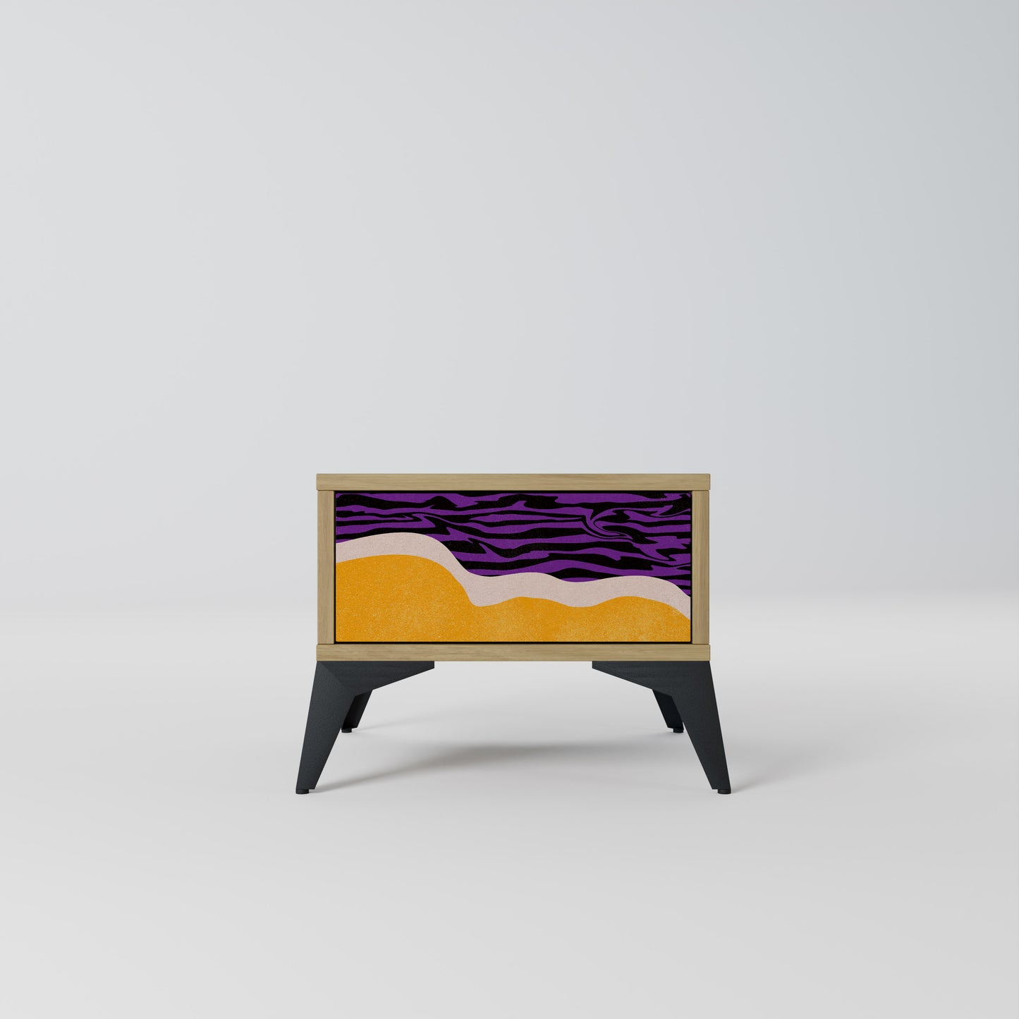 INDEPENDENT BORDER Nightstand in Oak Effect