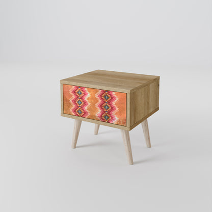 INDIAN FOLK Nightstand in Oak Effect
