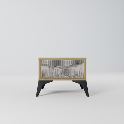 GRAIN LINES Nightstand in Oak Effect