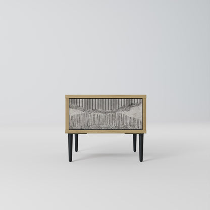 GRAIN LINES Nightstand in Oak Effect