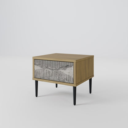 GRAIN LINES Nightstand in Oak Effect