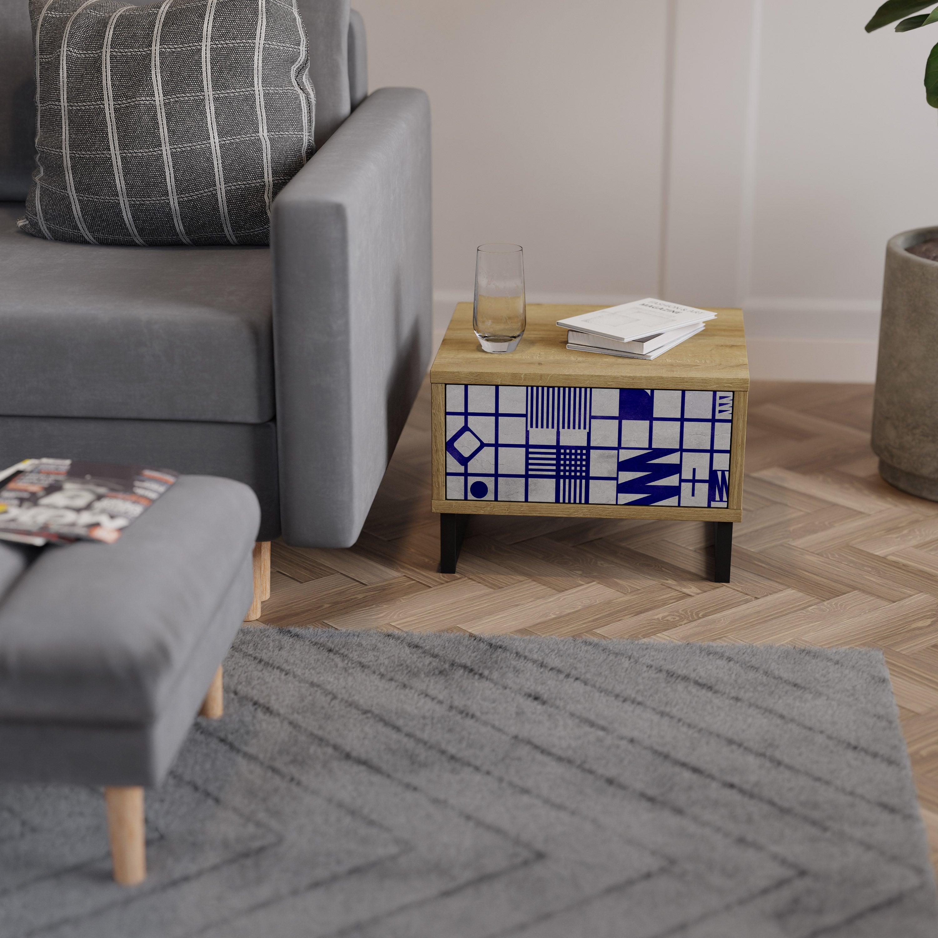 RÄTT PLATS Nattduksbord i Oak Effect