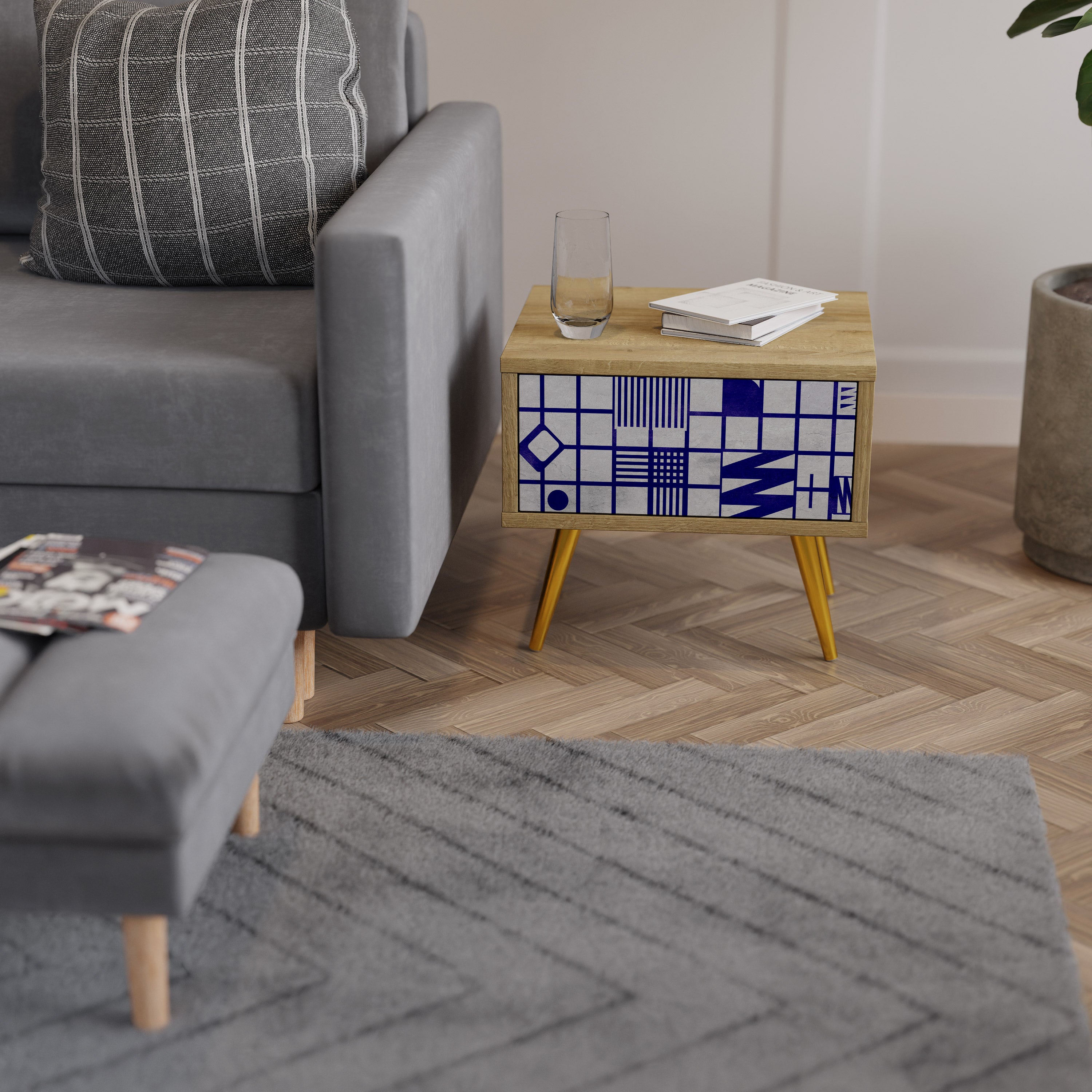 RÄTT PLATS Nattduksbord i Oak Effect