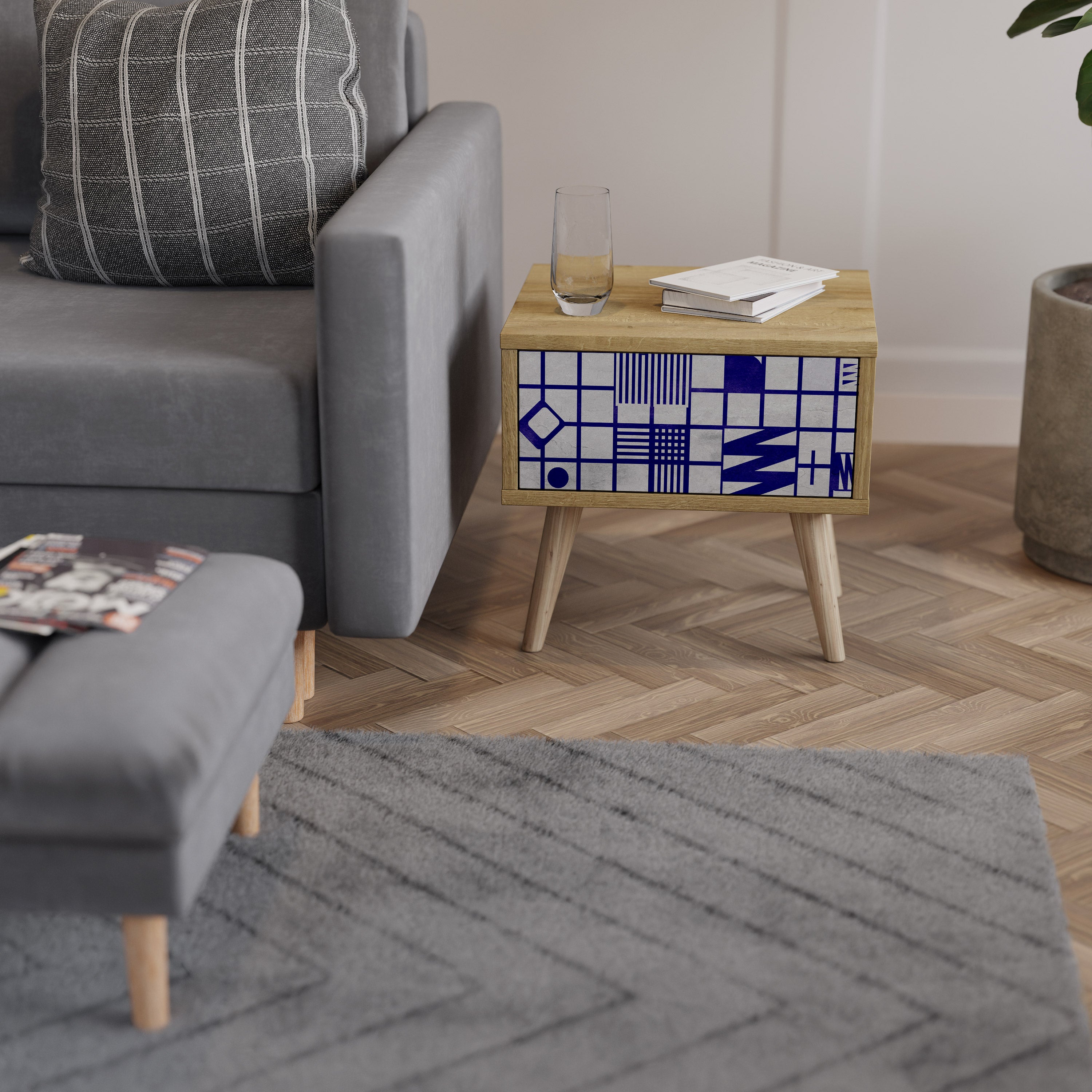 RÄTT PLATS Nattduksbord i Oak Effect