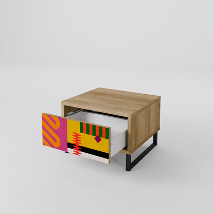 VIVID ART Nightstand in Oak Effect