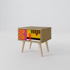 VIVID ART Nightstand in Oak Effect