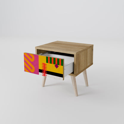 VIVID ART Nightstand in Oak Effect