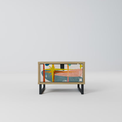 INTERSTELLAR VIBES Nightstand in Oak Effect