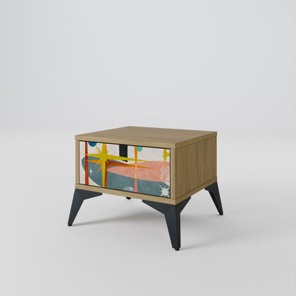 INTERSTELLAR VIBES Nightstand in Oak Effect