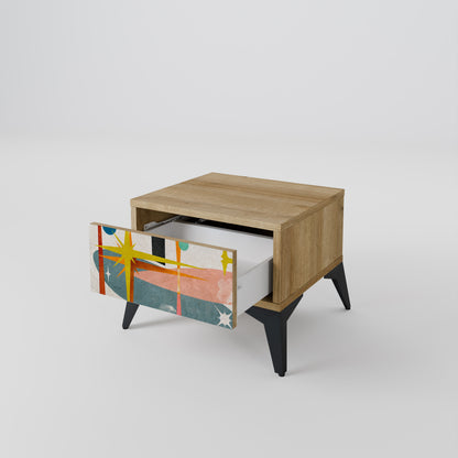 INTERSTELLAR VIBES Nightstand in Oak Effect