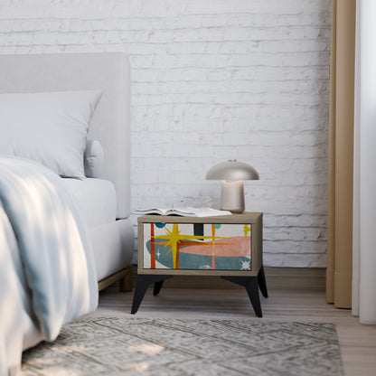 INTERSTELLAR VIBES Nightstand in Oak Effect