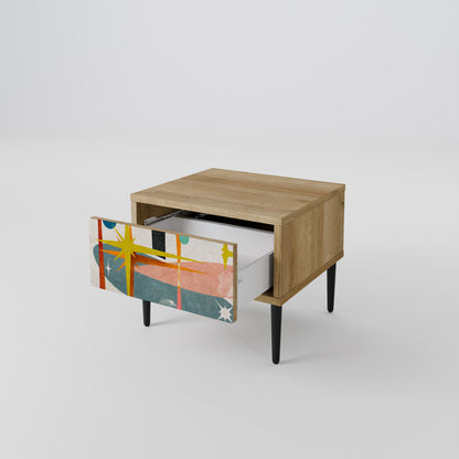 INTERSTELLAR VIBES Nightstand in Oak Effect