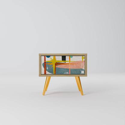 INTERSTELLAR VIBES Nightstand in Oak Effect