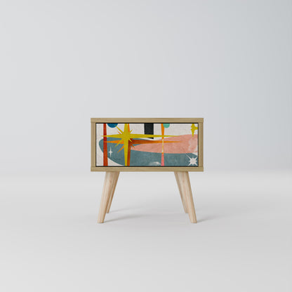 INTERSTELLAR VIBES Nightstand in Oak Effect