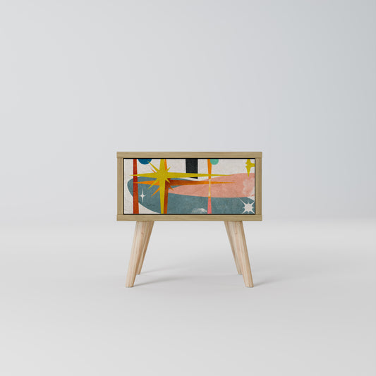 INTERSTELLAR VIBES Nightstand in Oak Effect