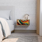 FÄRGRIGA STANDS Nattduksbord i ekeffekt