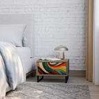 FÄRGRIGA STANDS Nattduksbord i ekeffekt