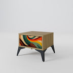 FÄRGRIGA STANDS Nattduksbord i ekeffekt