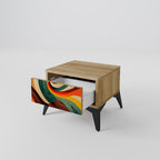 FÄRGRIGA STANDS Nattduksbord i ekeffekt