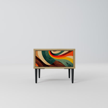 COLORFUL STRANDS Nightstand in Oak Effect