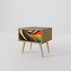 FÄRGRIGA STANDS Nattduksbord i ekeffekt