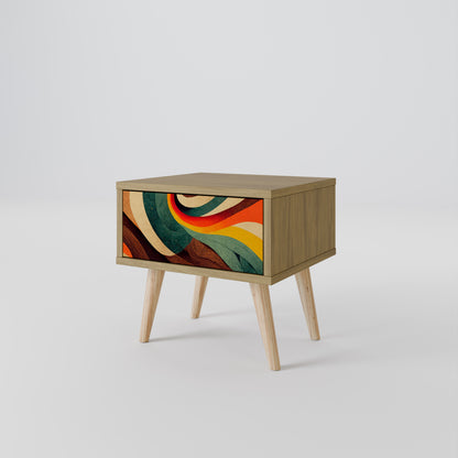 COLORFUL STRANDS Nightstand in Oak Effect