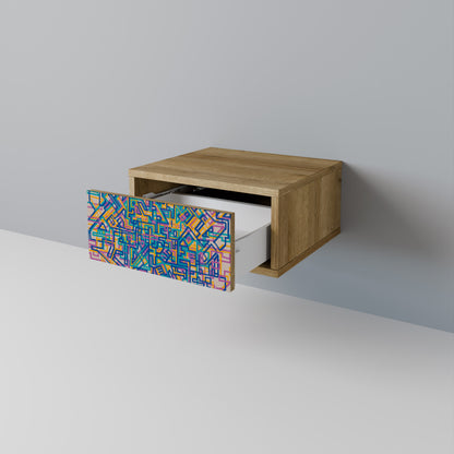 MEMORIES MAP Nightstand in Oak Effect