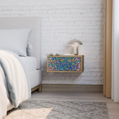 MEMORIES MAP Nightstand in Oak Effect
