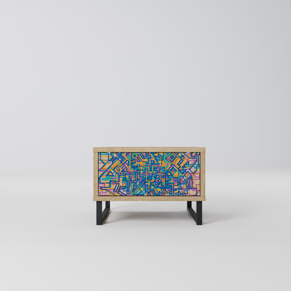 MEMORIES MAP Nightstand in Oak Effect