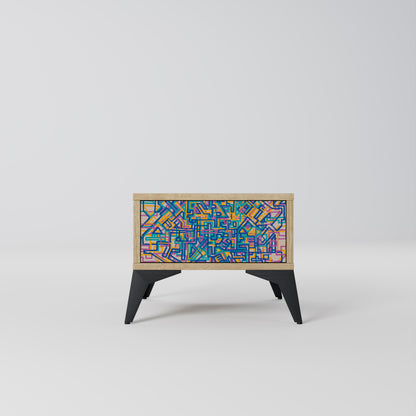MEMORIES MAP Nightstand in Oak Effect