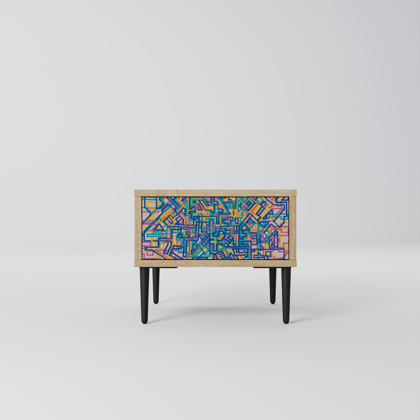 MEMORIES MAP Nightstand in Oak Effect