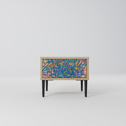 MEMORIES MAP Nightstand in Oak Effect