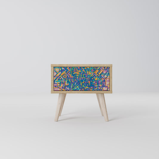 MEMORIES MAP Nightstand in Oak Effect
