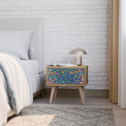 MEMORIES MAP Nightstand in Oak Effect