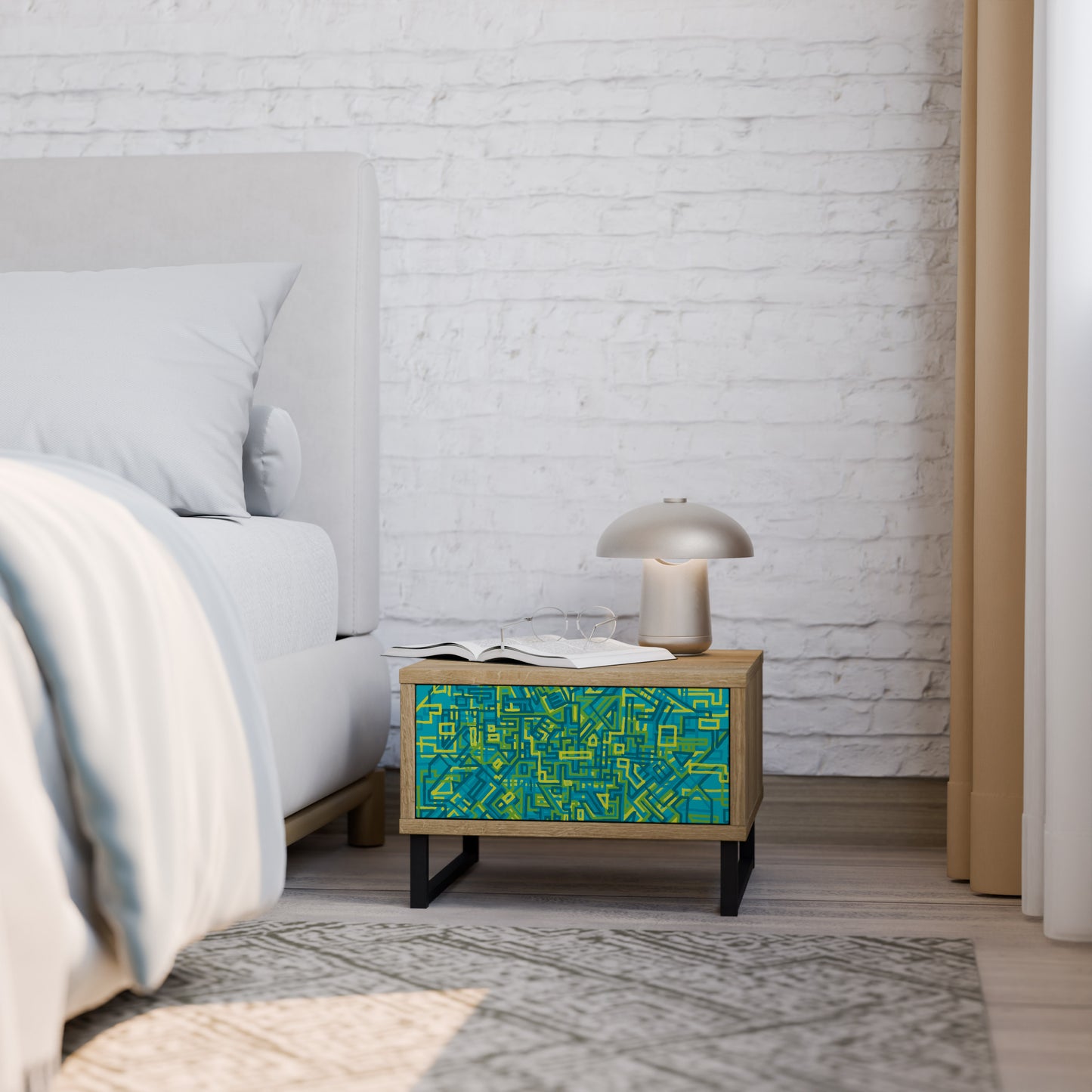 NOSTALGIC MEMORIES Nightstand in Oak Effect