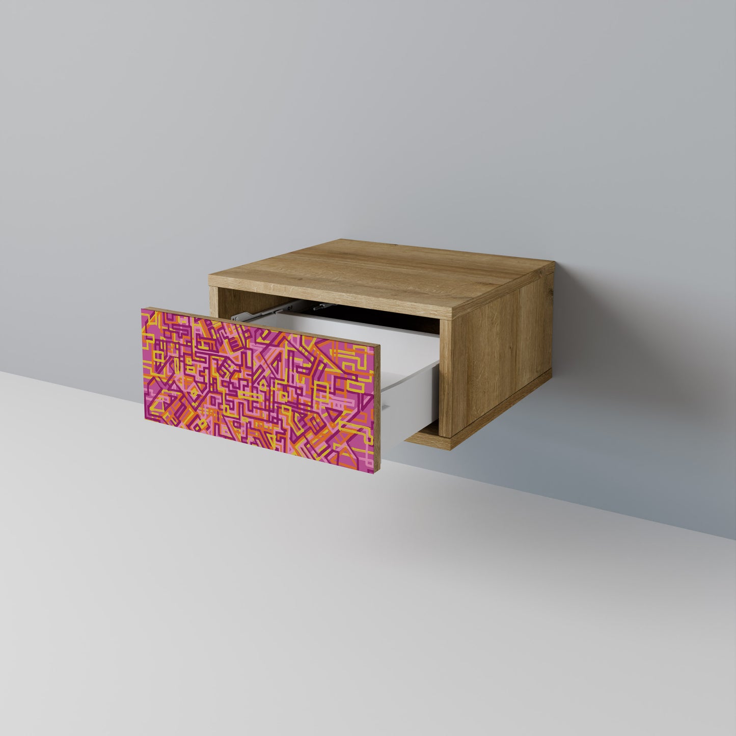 LOVELY MEMORIES Nightstand in Oak Effect