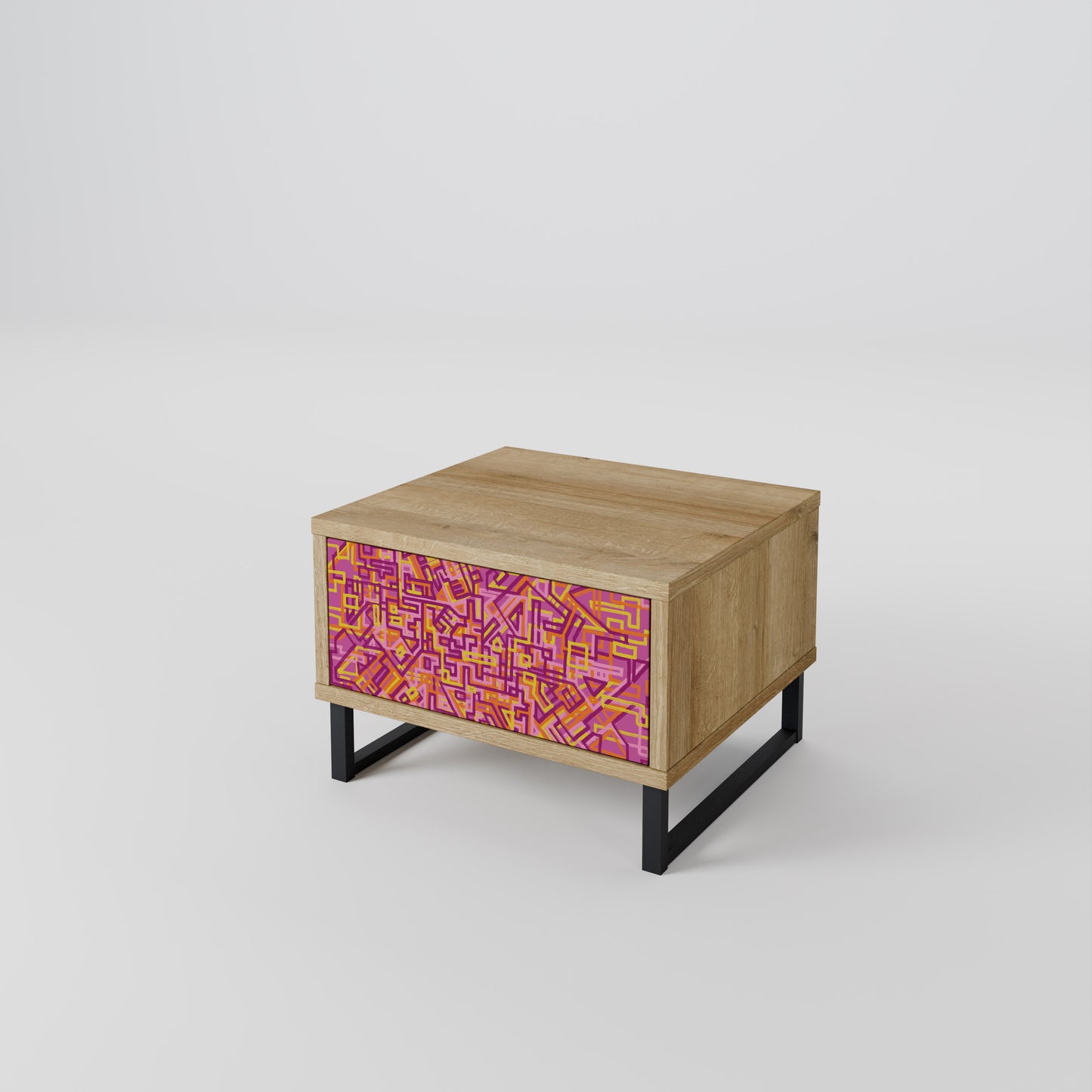 LOVELY MEMORIES Nightstand in Oak Effect