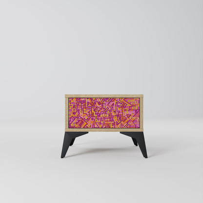LOVELY MEMORIES Nightstand in Oak Effect