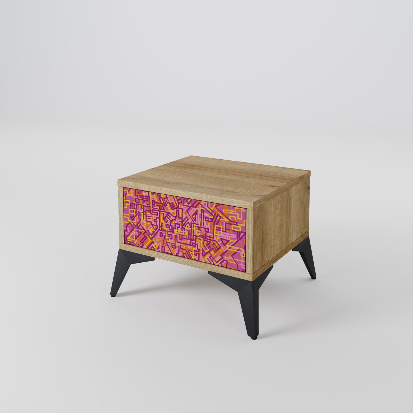 LOVELY MEMORIES Nightstand in Oak Effect