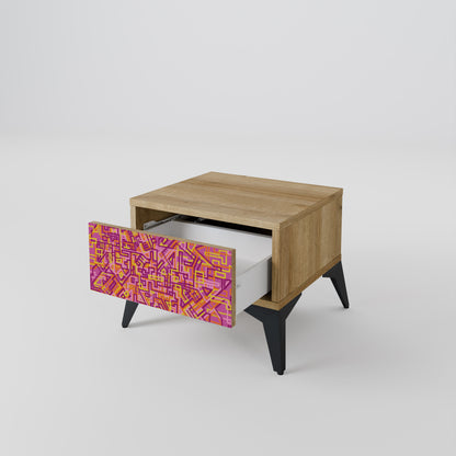 LOVELY MEMORIES Nightstand in Oak Effect