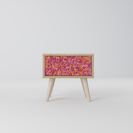 LOVELY MEMORIES Nightstand in Oak Effect