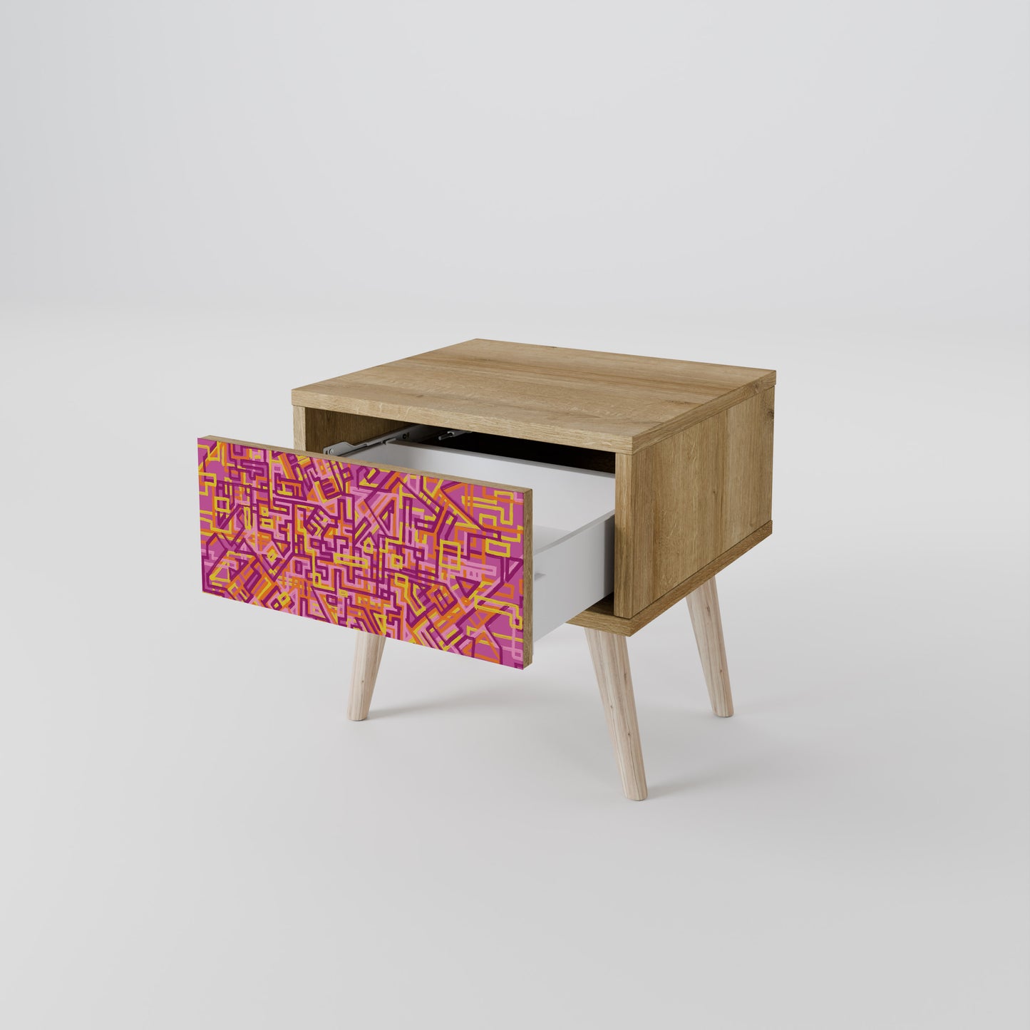 LOVELY MEMORIES Nightstand in Oak Effect