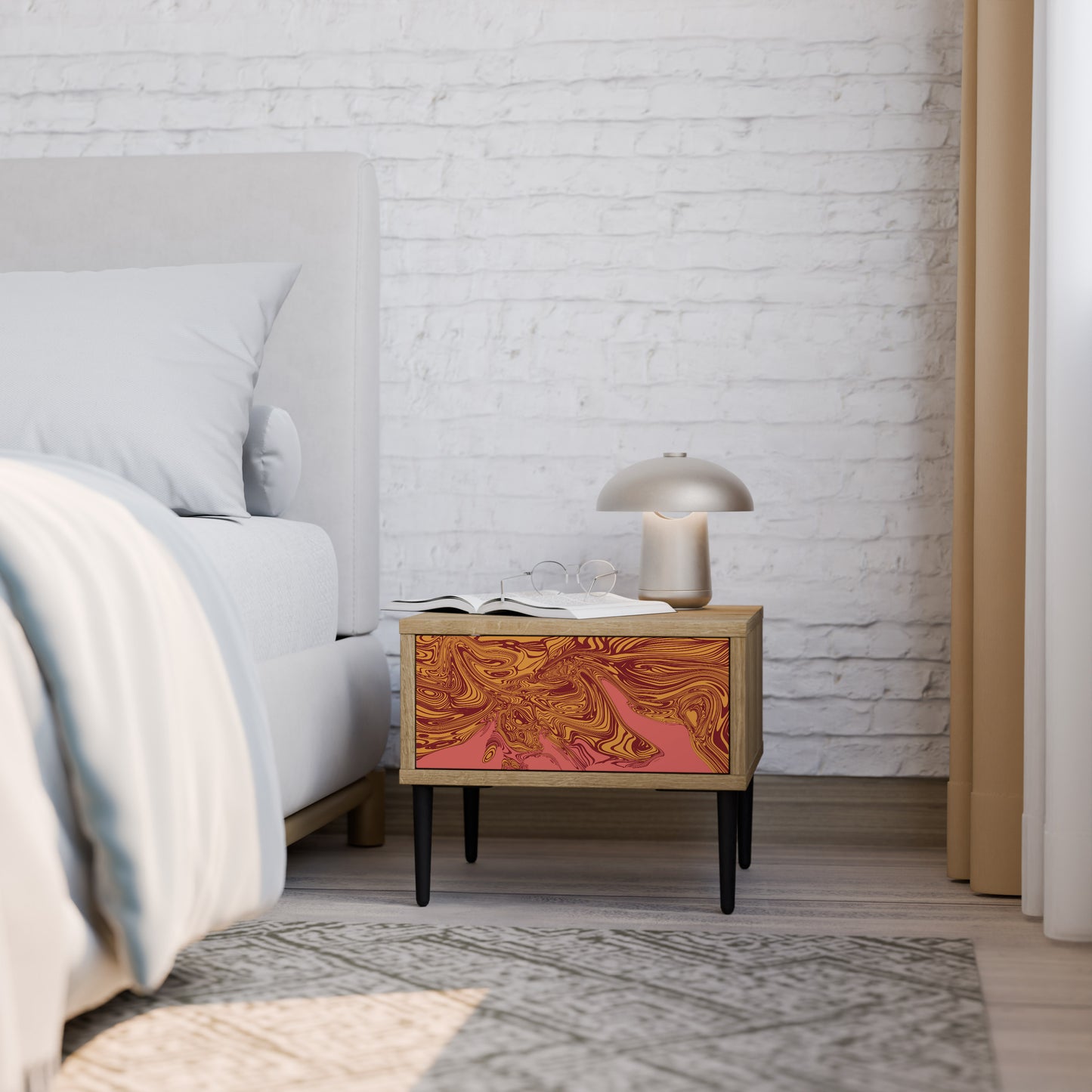 FLOATING THOUGHTS Nightstand in Oak Effect
