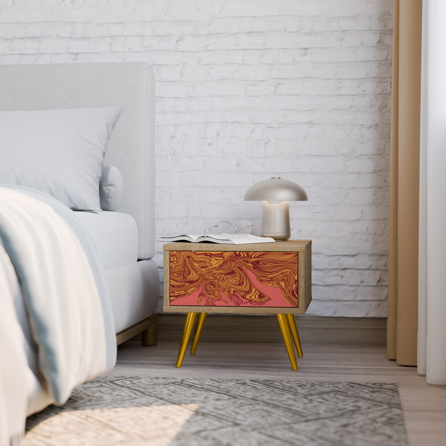 FLOATING THOUGHTS Nightstand in Oak Effect