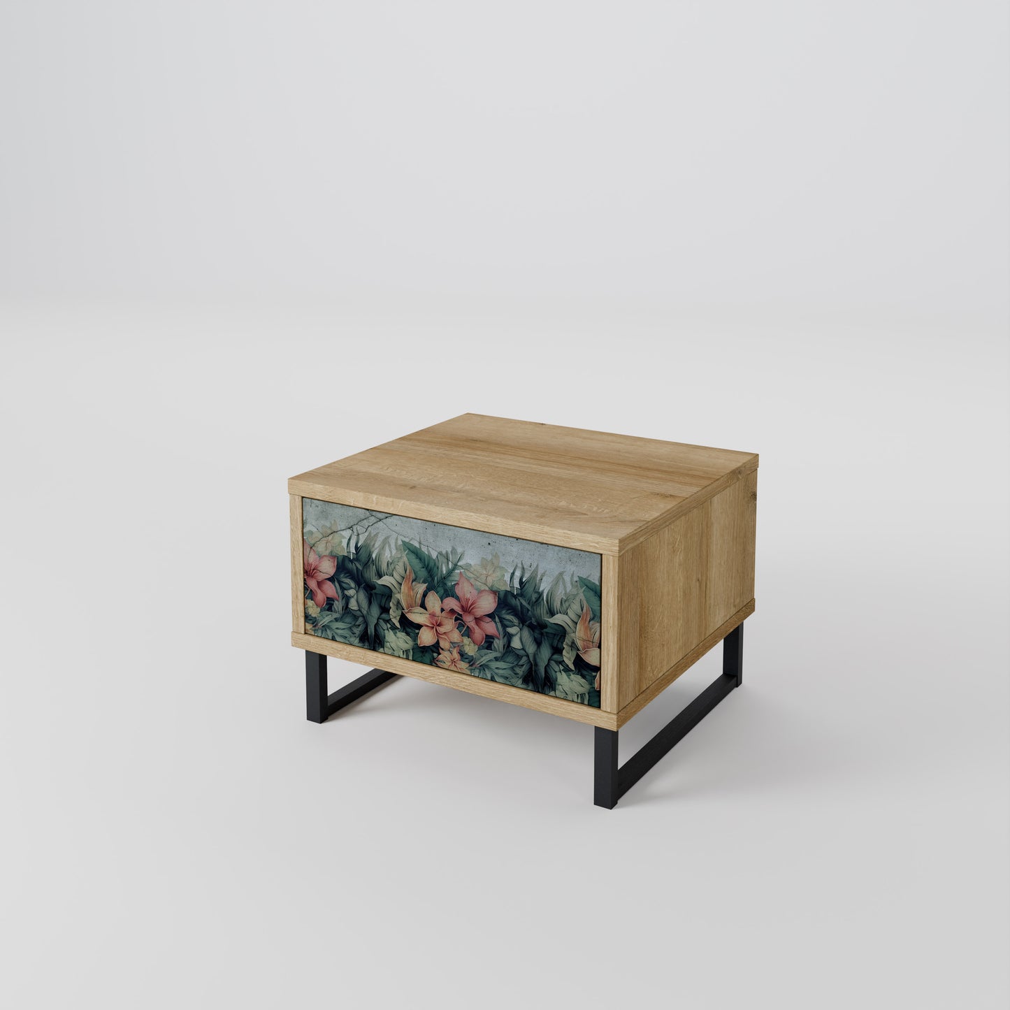 HEAVENLY BLOOM Nightstand in Oak Effect