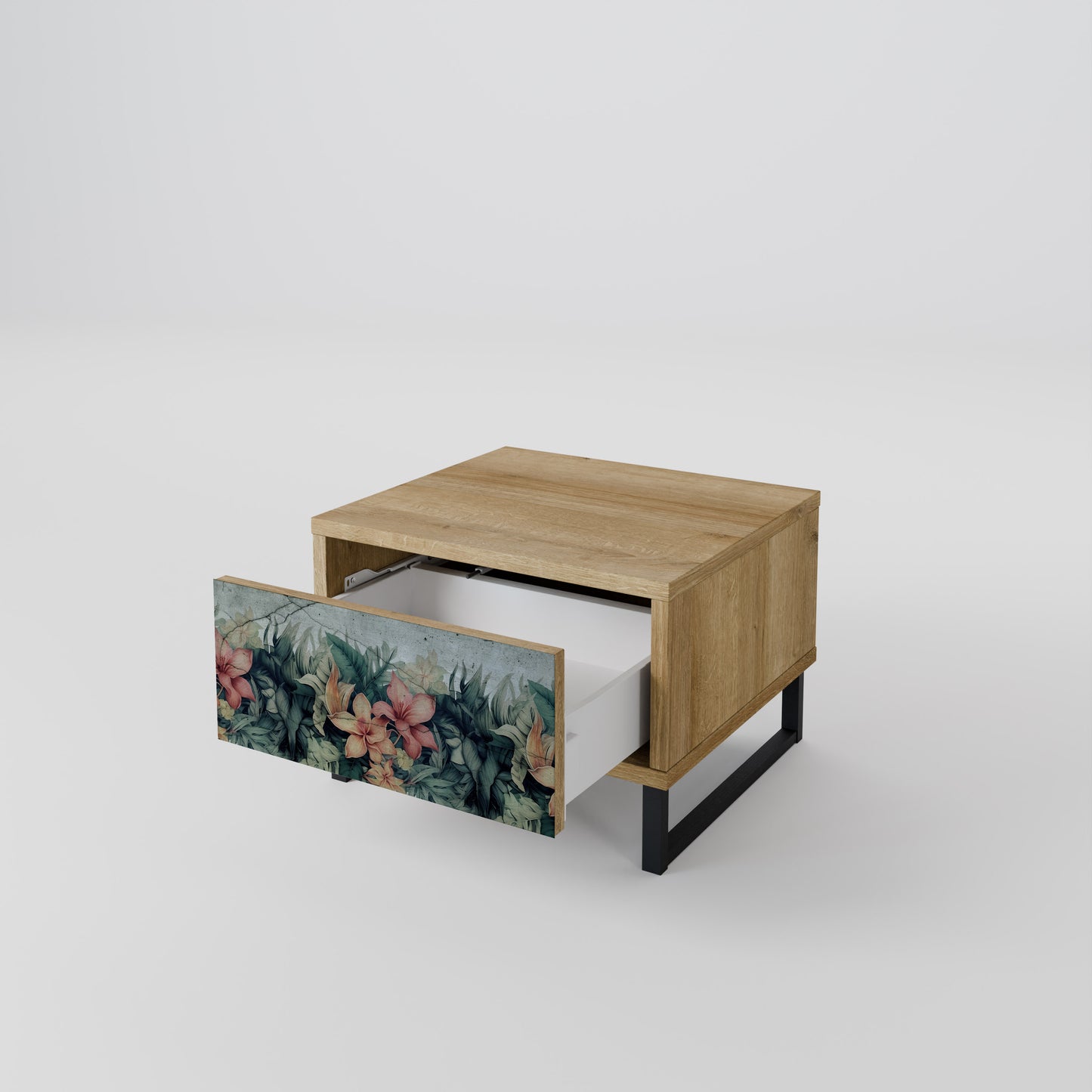 HEAVENLY BLOOM Nightstand in Oak Effect